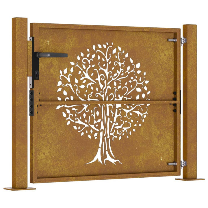 Poartă Pentru Grădină, , Oțel Corten, Model Copac