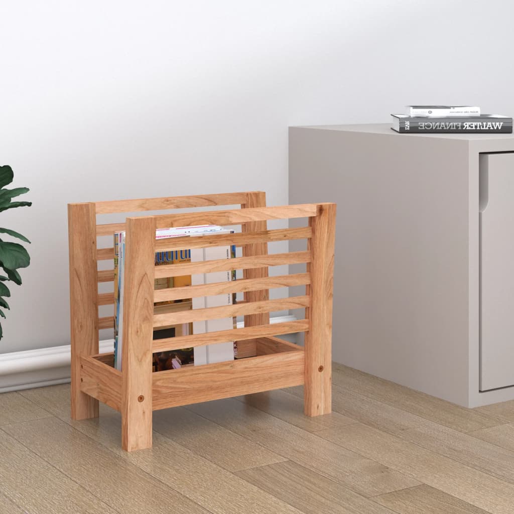 Suport Pentru Reviste, 40X26,5X38,5 Cm, Lemn Masiv De Nuc
