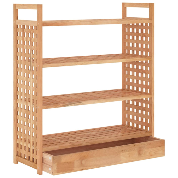 Suport De Pantofi Cu Sertar, 70X27X81 Cm, Lemn Masiv De Nuc