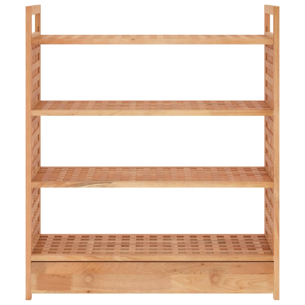 Suport De Pantofi Cu Sertar, 70X27X81 Cm, Lemn Masiv De Nuc