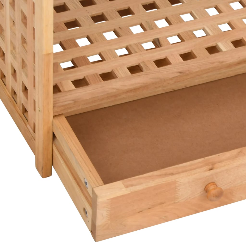 Suport De Pantofi Cu Sertar, 70X27X81 Cm, Lemn Masiv De Nuc