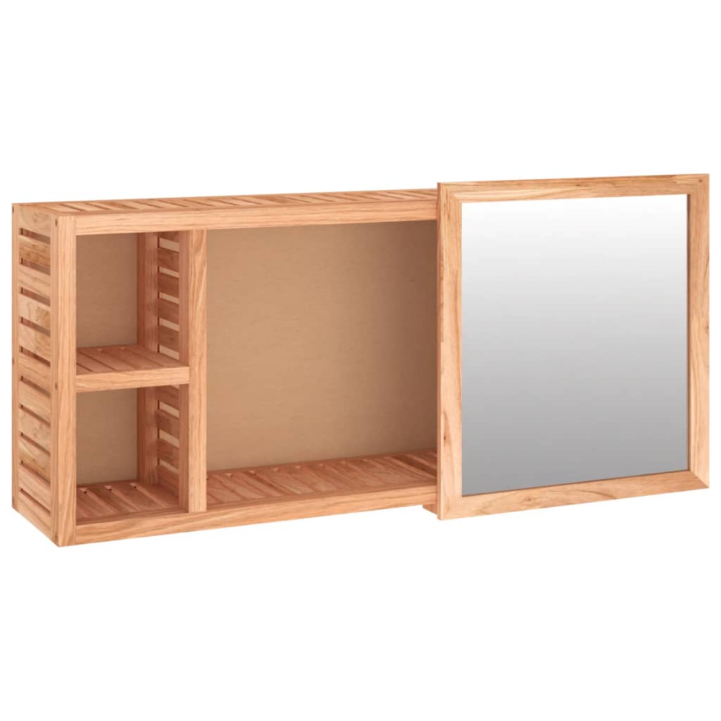 Dulap Cu Oglindă, 80X17X34 Cm, Lemn Masiv De Nuc