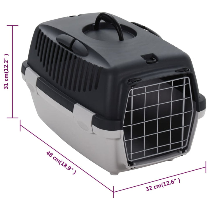 Cutie De Transport Animale, Gri Și Negru, , Pp