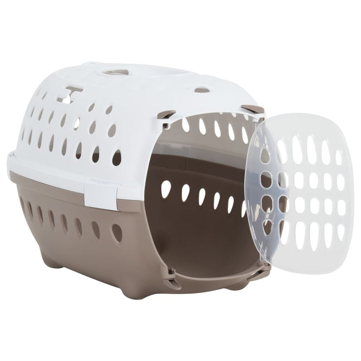 Cutie De Transport Animale Alb Și Maro 50X34,5X32 Cm Pp