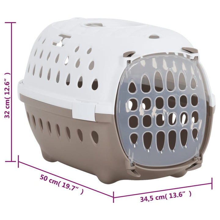 Cutie De Transport Animale Alb Și Maro 50X34,5X32 Cm Pp