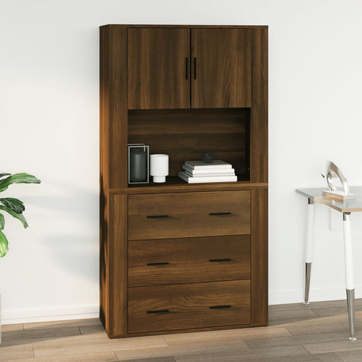 Dulap De Perete, Stejar Maro,80X33X80 Cm, Lemn Prelucrat