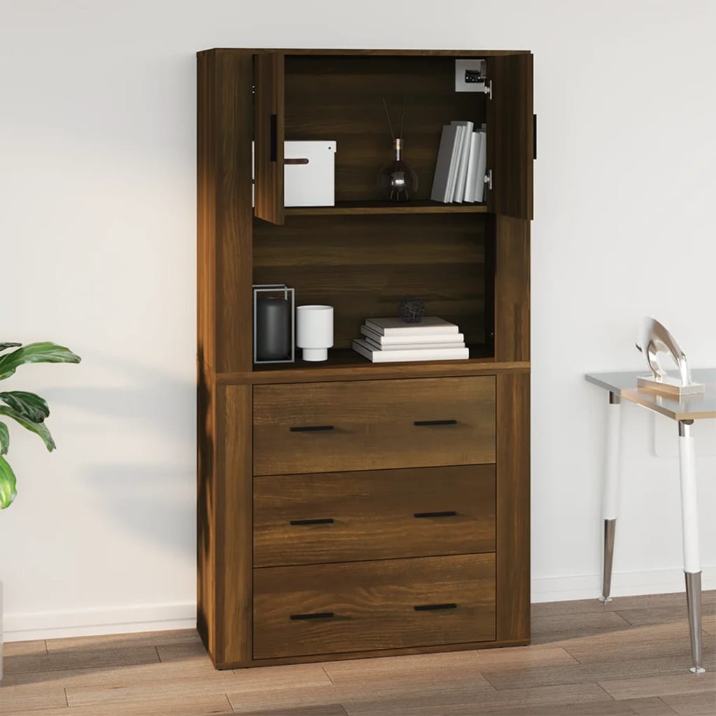 Dulap De Perete, Stejar Maro,80X33X80 Cm, Lemn Prelucrat