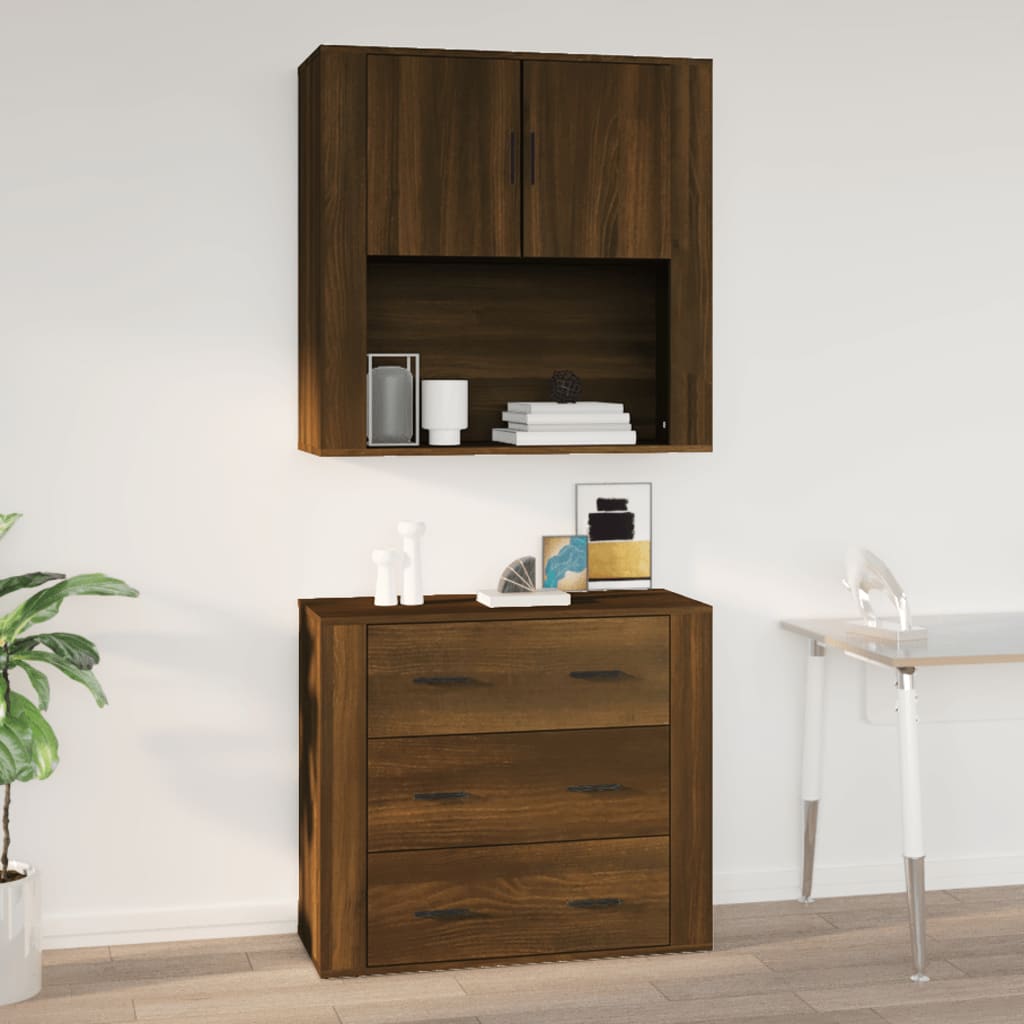 Dulap De Perete, Stejar Maro,80X33X80 Cm, Lemn Prelucrat