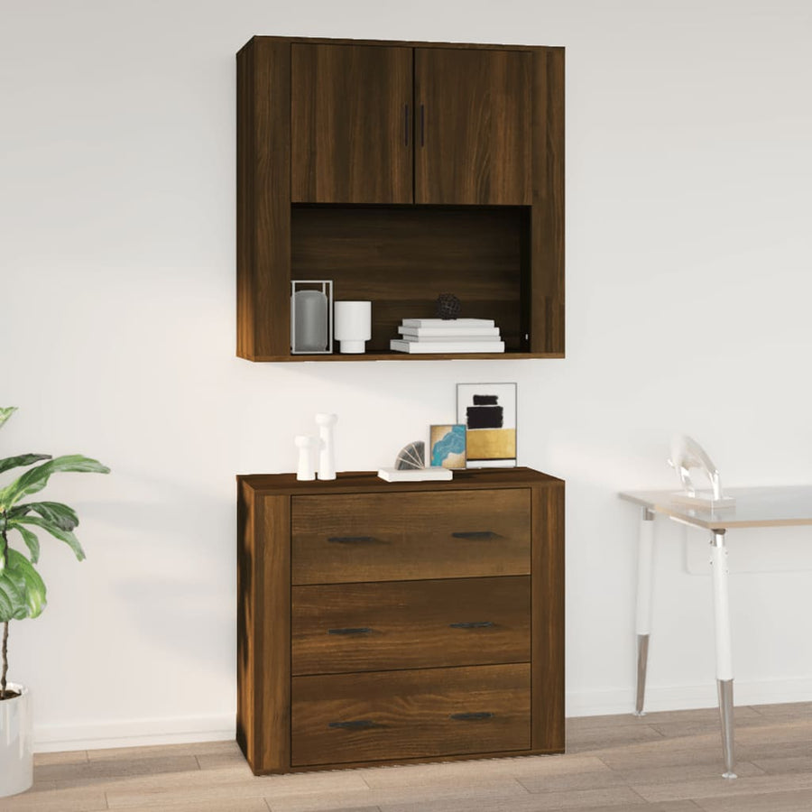 Dulap De Perete, Stejar Maro,80X33X80 Cm, Lemn Prelucrat