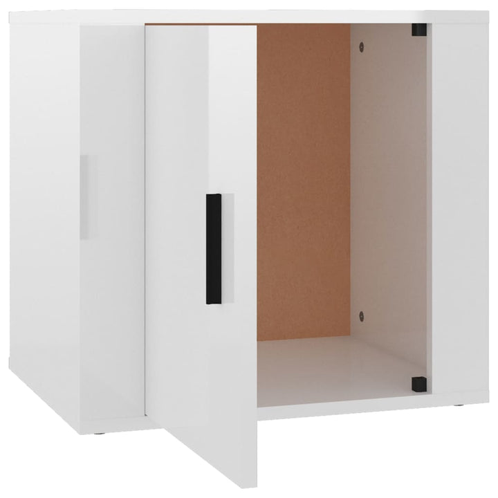 Noptiere, 2 Buc., Alb Extralucios, 50X39X47 Cm