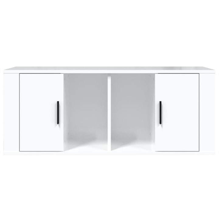 Comodă Tv, Alb Extralucios, 100X35X40 Cm, Lemn Prelucrat