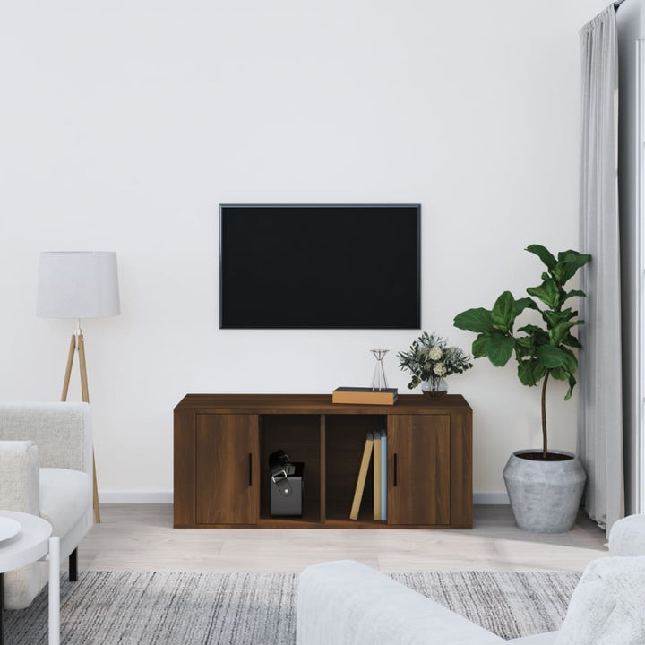 Comodă Tv, Alb Extralucios, 100X35X40 Cm, Lemn Prelucrat
