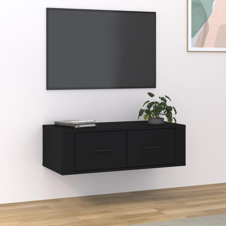 Dulap Tv Suspendat, Alb Extralucios, 80X36X25 Cm, Lemn Compozit