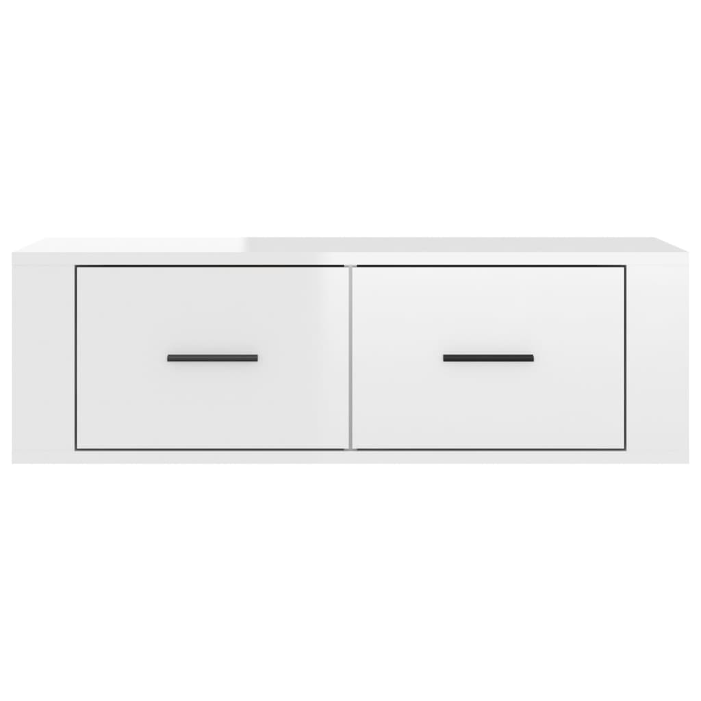 Dulap Tv Suspendat, Alb Extralucios, 80X36X25 Cm, Lemn Compozit
