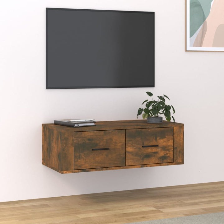 Dulap Tv Suspendat, Alb Extralucios, 80X36X25 Cm, Lemn Compozit