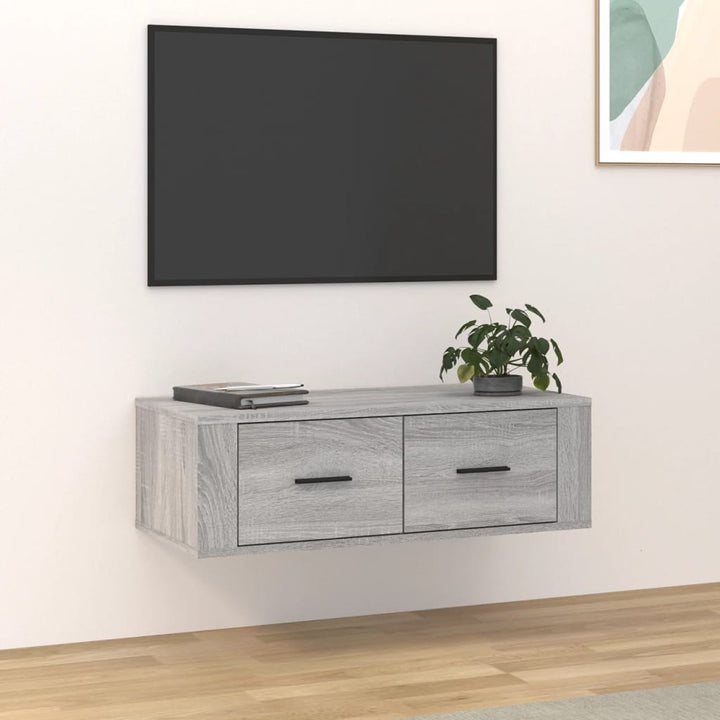 Dulap Tv Suspendat, Alb Extralucios, 80X36X25 Cm, Lemn Compozit