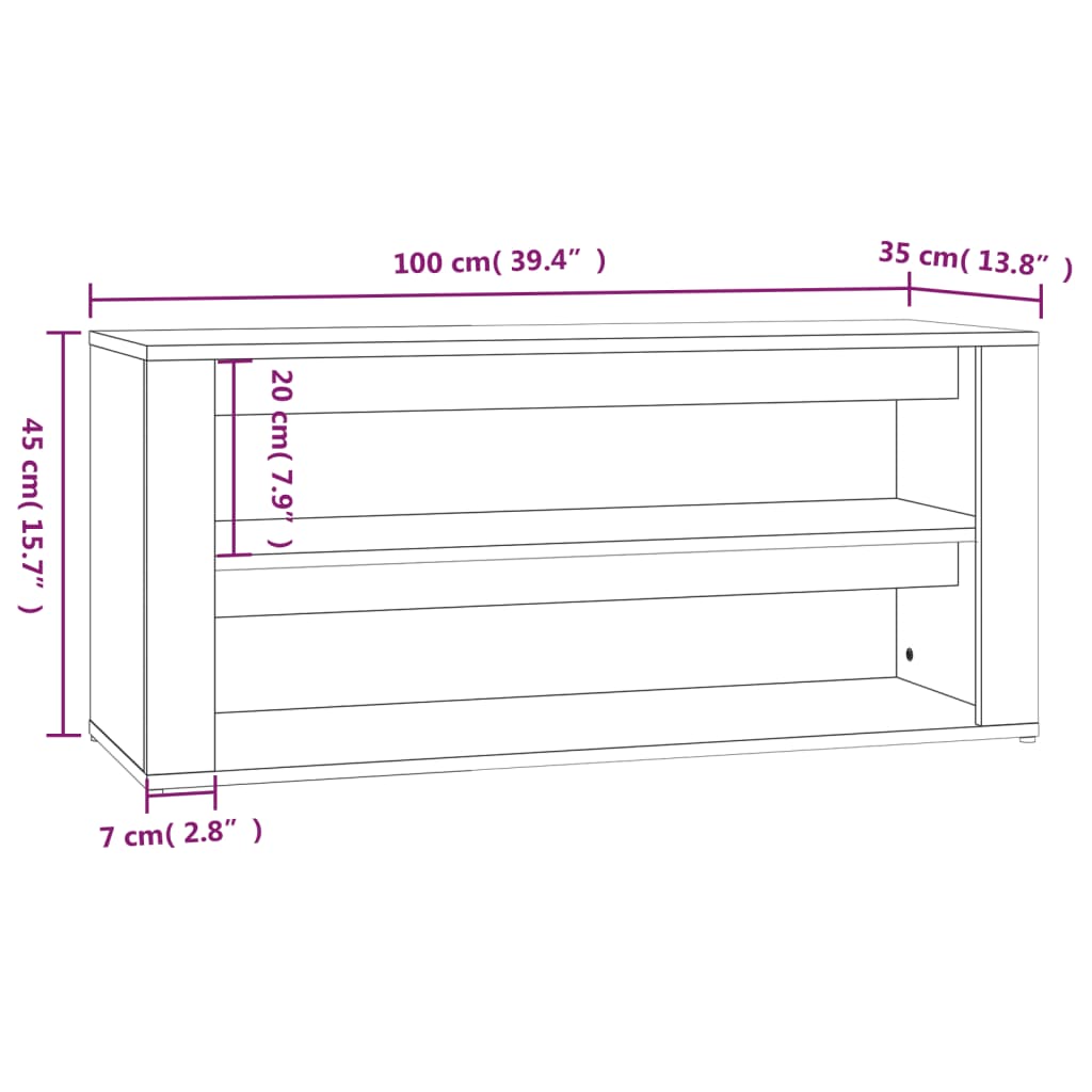 Pantofar, Stejar Maro, 100X35X45 Cm, Lemn Compozit