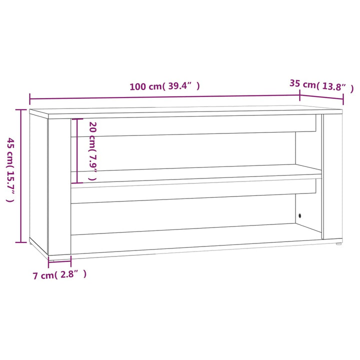 Pantofar, Stejar Maro, 100X35X45 Cm, Lemn Compozit