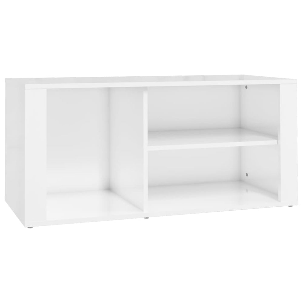 Pantofar, Alb Extralucios, 100X35X45 Cm, Lemn Compozit