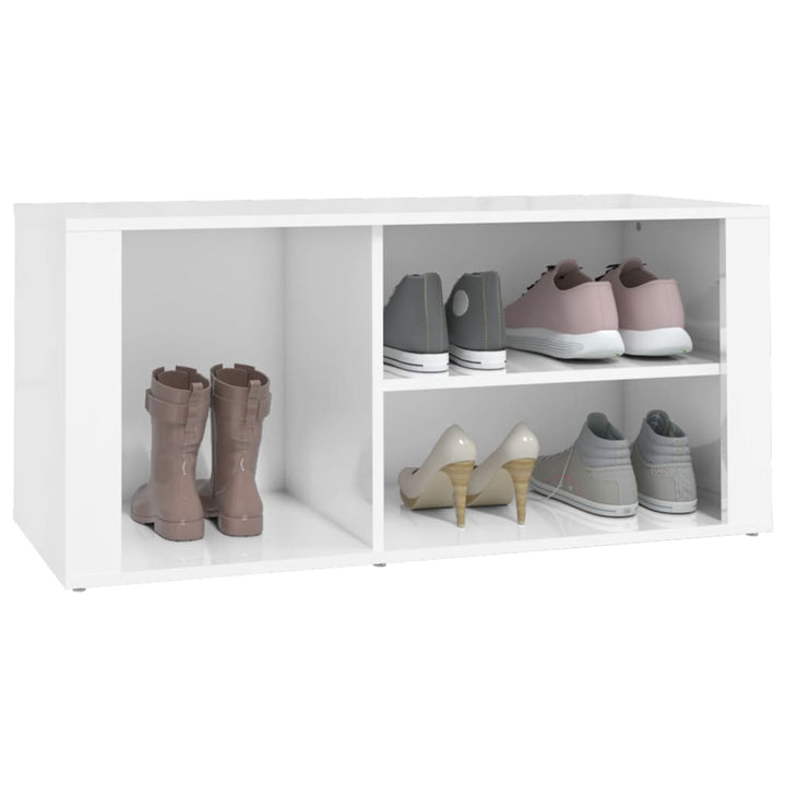 Pantofar, Alb Extralucios, 100X35X45 Cm, Lemn Compozit