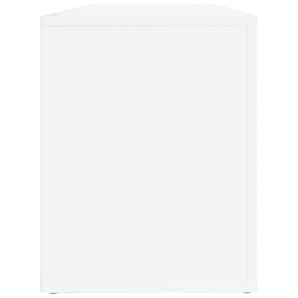 Pantofar, Alb Extralucios, 100X35X45 Cm, Lemn Compozit