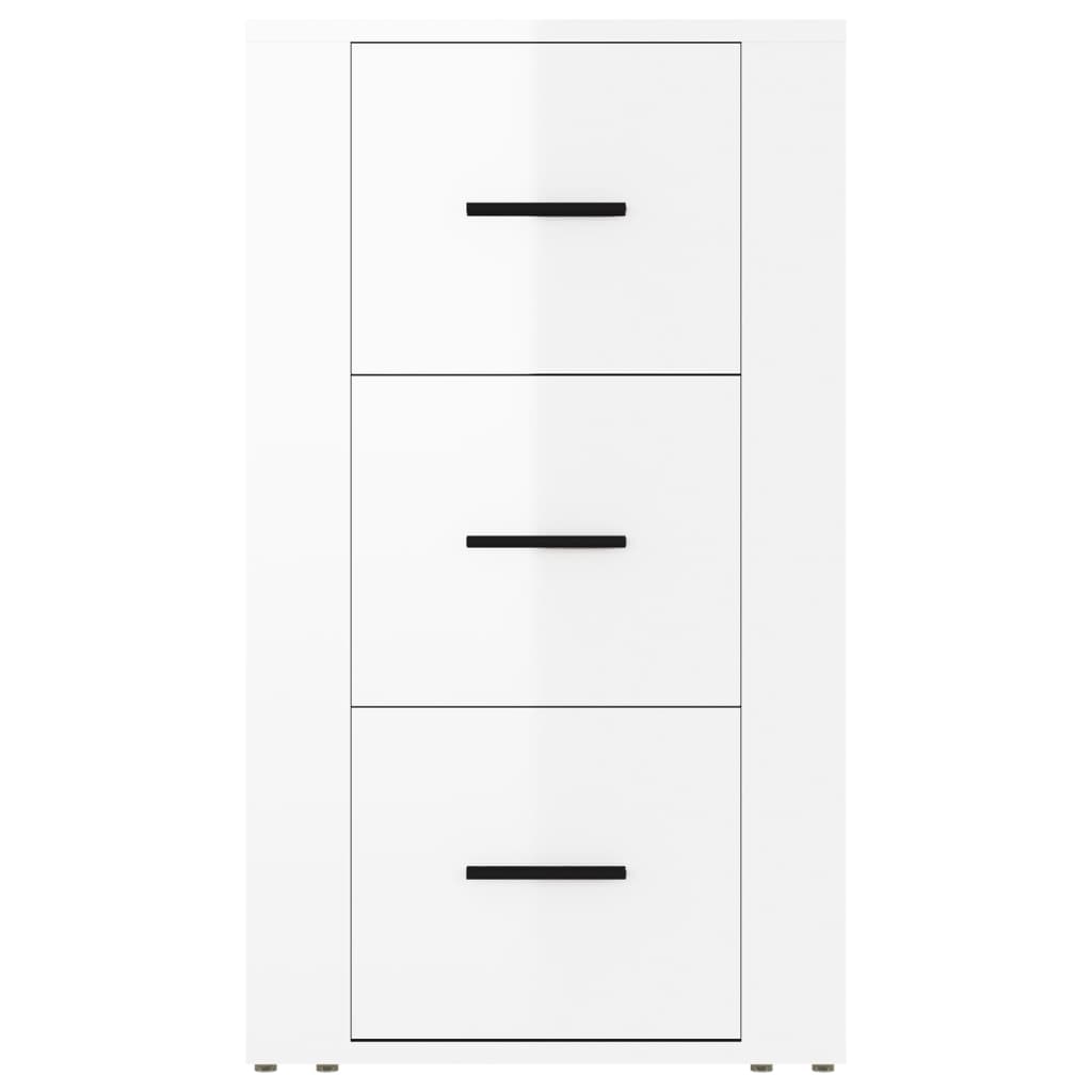 Dulap, Alb Extralucios, 40X33X70 Cm, Lemn Prelucrat