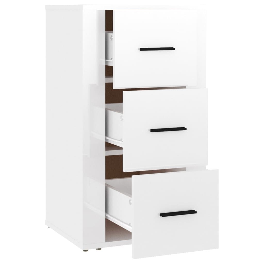 Dulap, Alb Extralucios, 40X33X70 Cm, Lemn Prelucrat