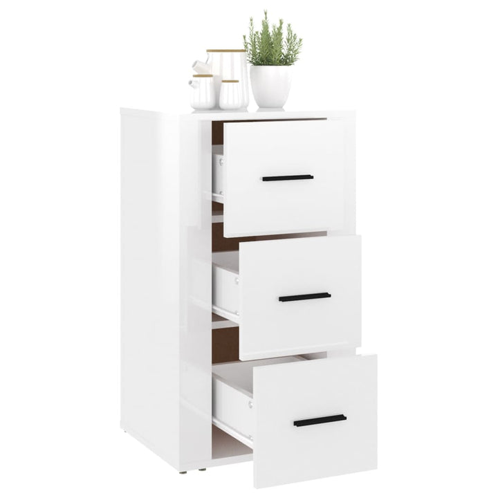 Dulap, Alb Extralucios, 40X33X70 Cm, Lemn Prelucrat