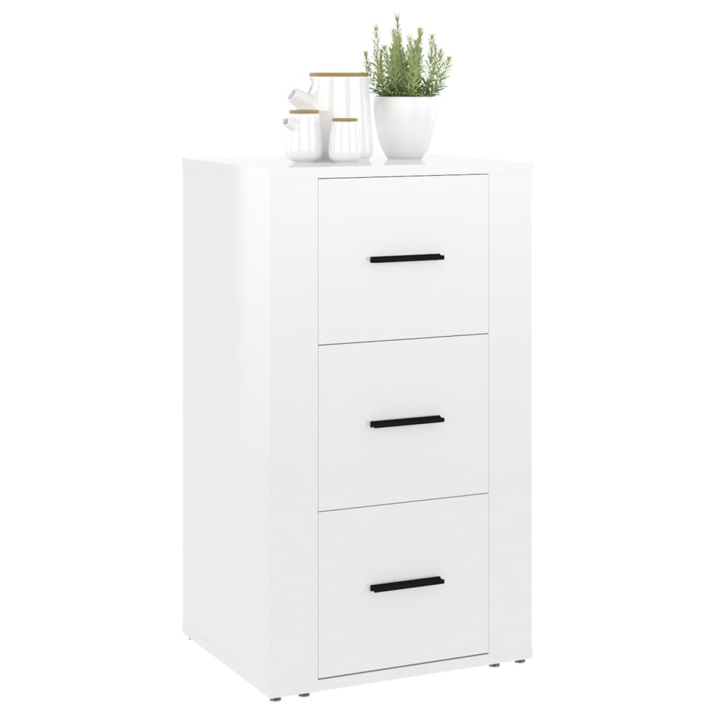 Dulap, Alb Extralucios, 40X33X70 Cm, Lemn Prelucrat