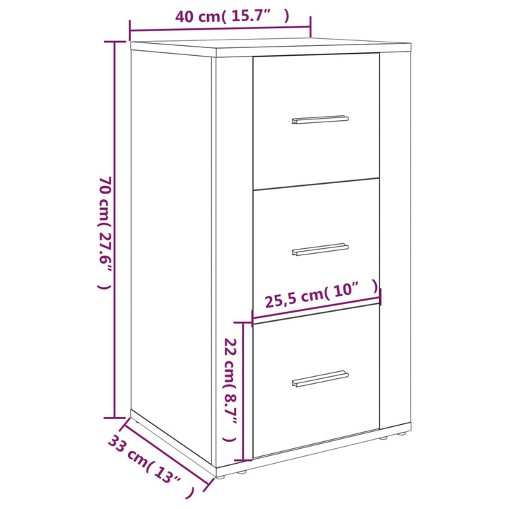Dulap, Alb Extralucios, 40X33X70 Cm, Lemn Prelucrat