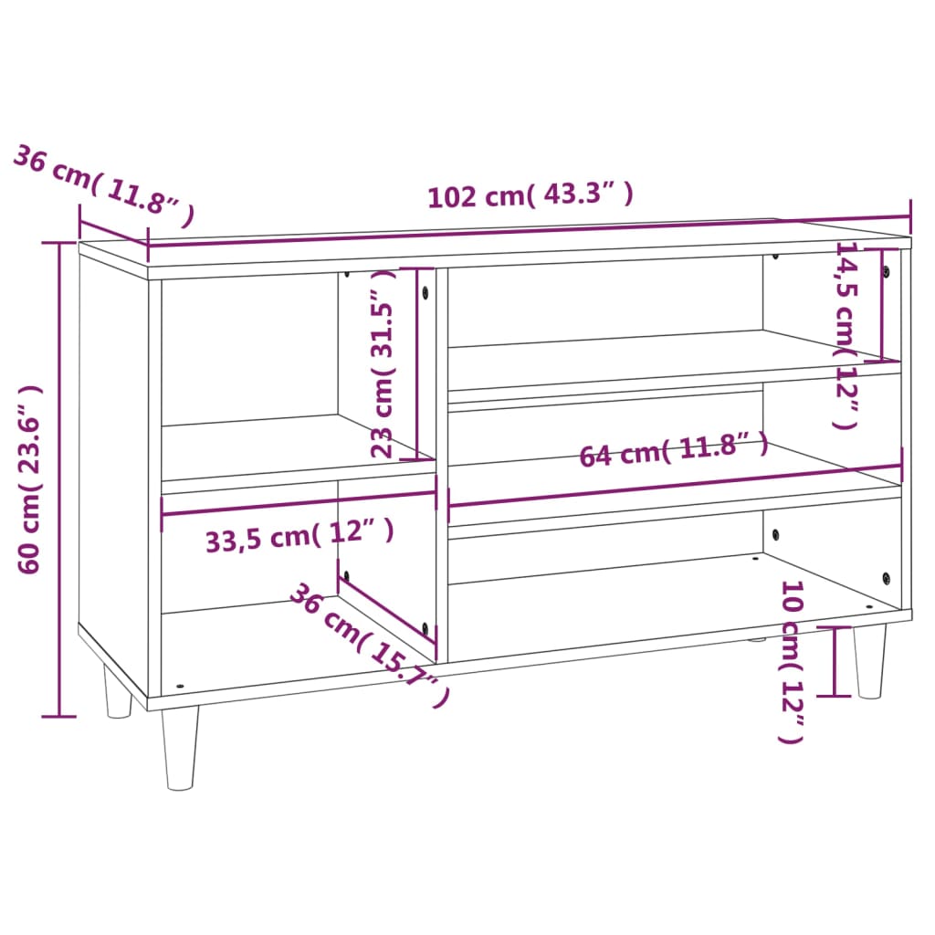 Pantofar, , 102X36X60 Cm, Lemn Compozit