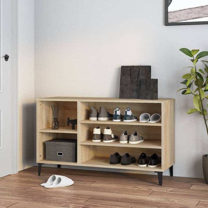Pantofar, Stejar Fumuriu, 102X36X60 Cm, Lemn Prelucrat