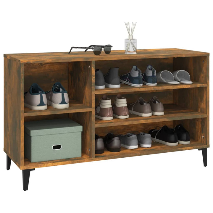 Pantofar, Stejar Fumuriu, 102X36X60 Cm, Lemn Prelucrat