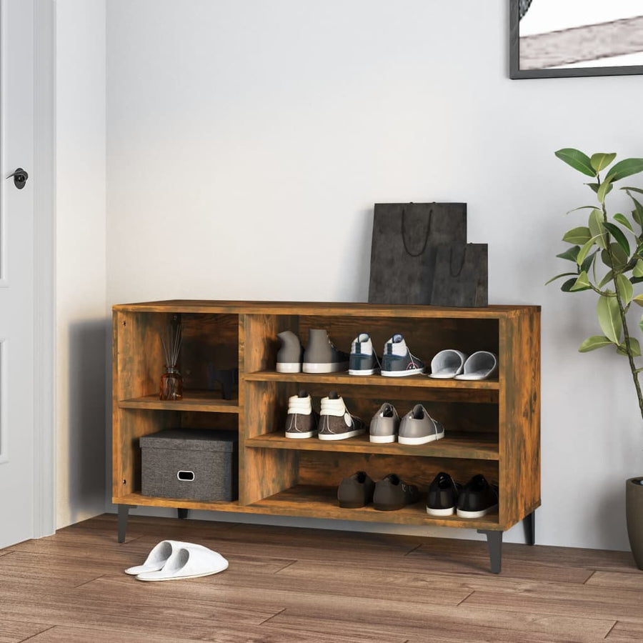 Pantofar, Stejar Fumuriu, 102X36X60 Cm, Lemn Prelucrat
