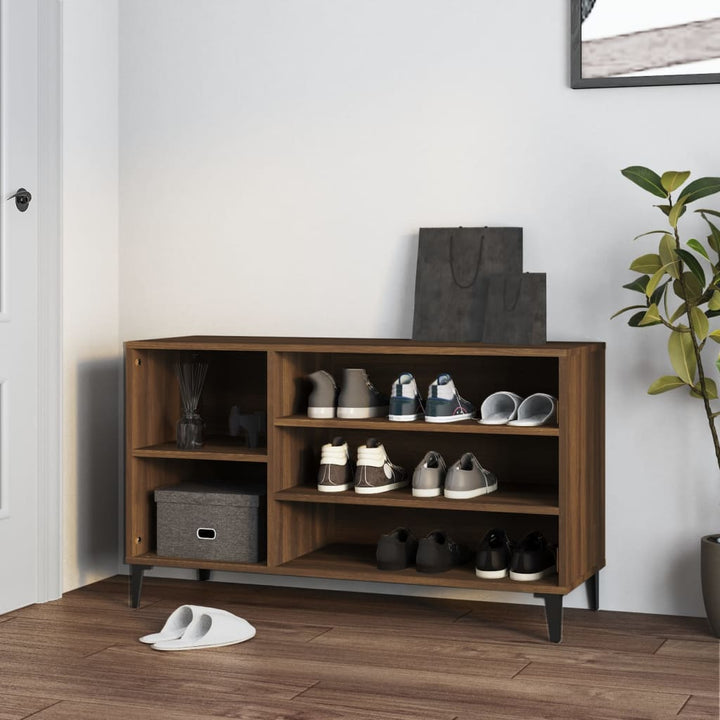Pantofar, Stejar Fumuriu, 102X36X60 Cm, Lemn Prelucrat