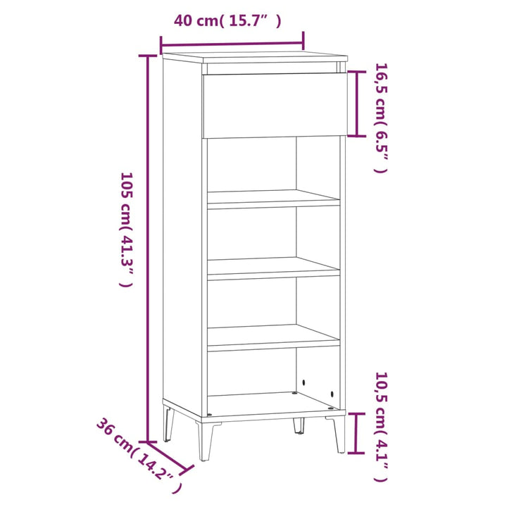 Pantofar, Stejar Maro, 40X36X105 Cm, Lemn Prelucrat