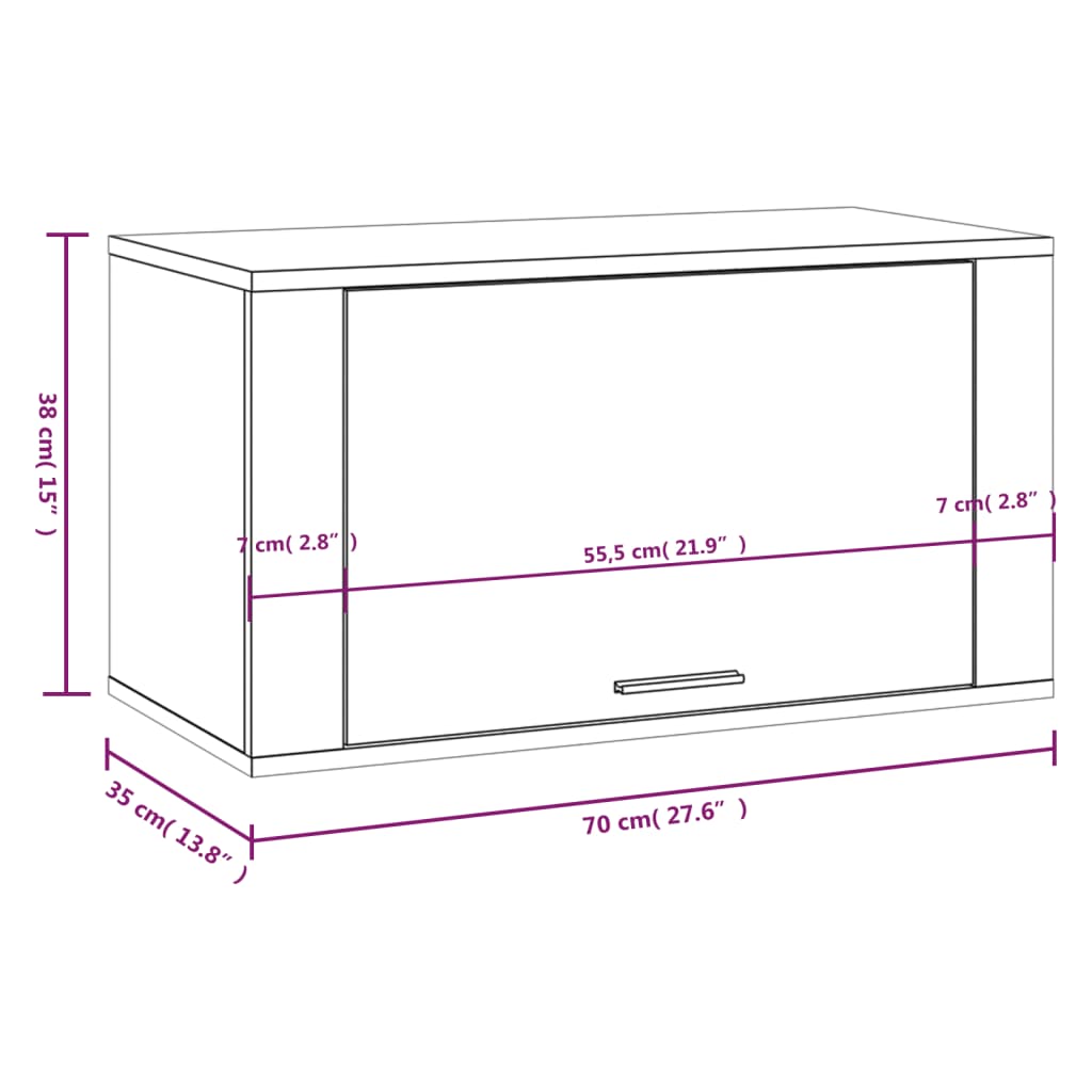 Pantofar De Perete, Alb Extralucios, 70X35X38 Cm Lemn Prelucrat