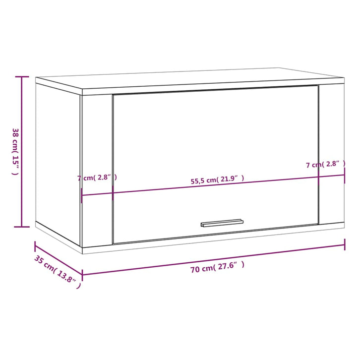Pantofar De Perete, Alb Extralucios, 70X35X38 Cm Lemn Prelucrat