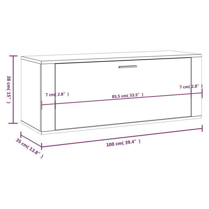 Pantofar De Perete, , 100X35X38 Cm, Lemn Prelucrat