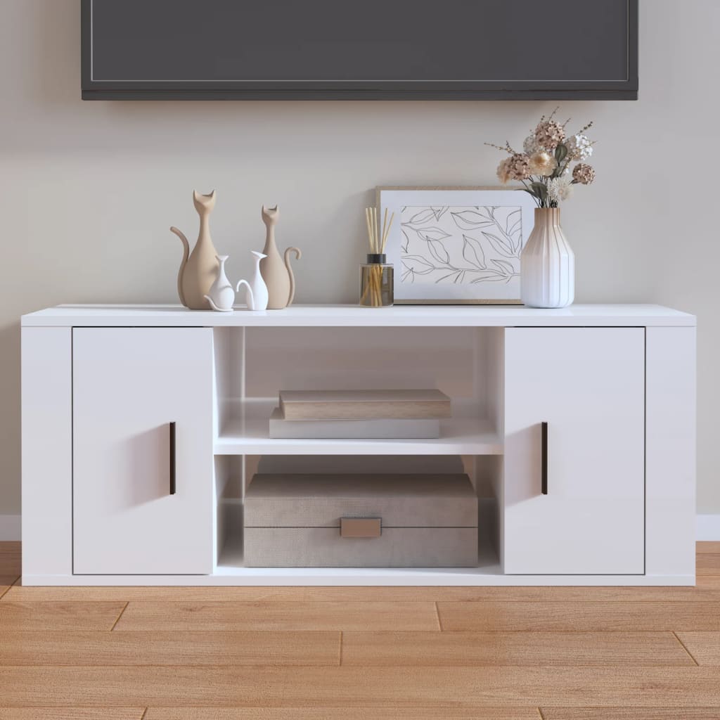 Comodă Tv, Stejar Fumuriu, 100X35X40 Cm, Lemn Prelucrat