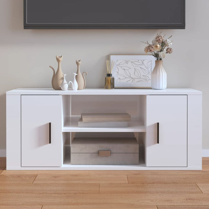 Comodă Tv, Stejar Fumuriu, 100X35X40 Cm, Lemn Prelucrat