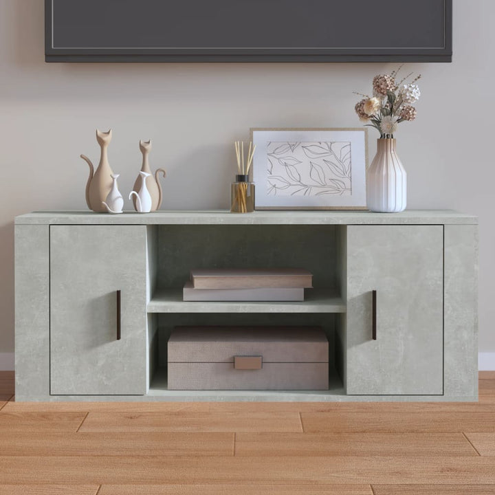 Comodă Tv, Stejar Fumuriu, 100X35X40 Cm, Lemn Prelucrat