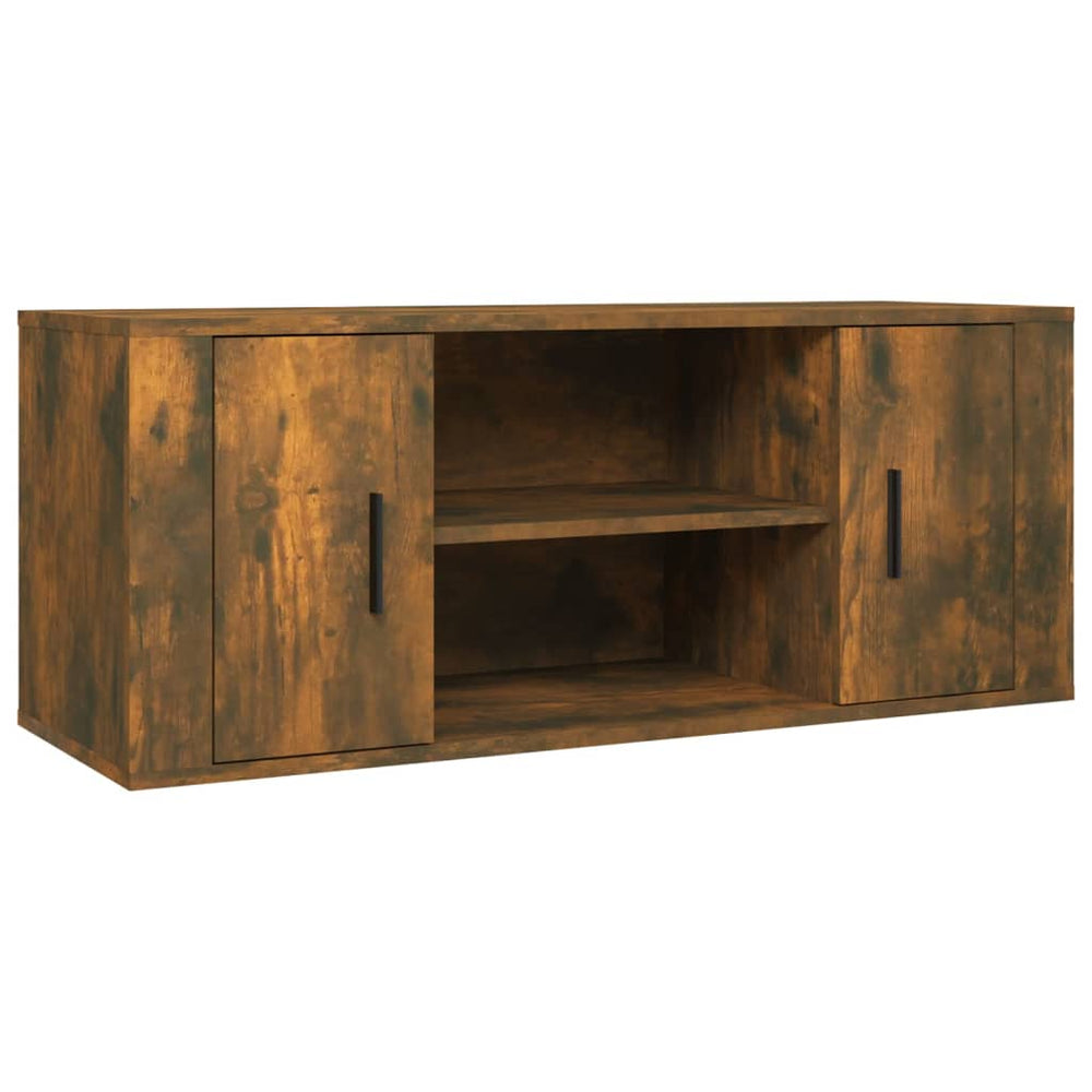 Comodă Tv, Stejar Fumuriu, 100X35X40 Cm, Lemn Prelucrat