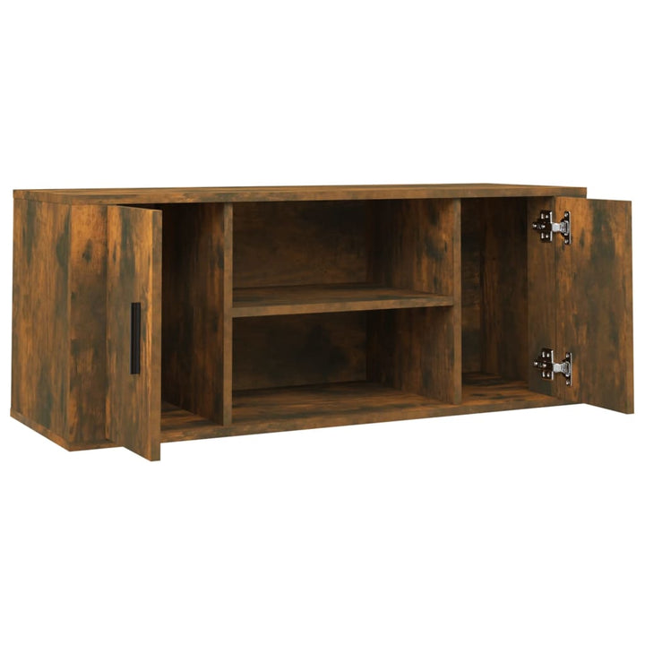 Comodă Tv, Stejar Fumuriu, 100X35X40 Cm, Lemn Prelucrat