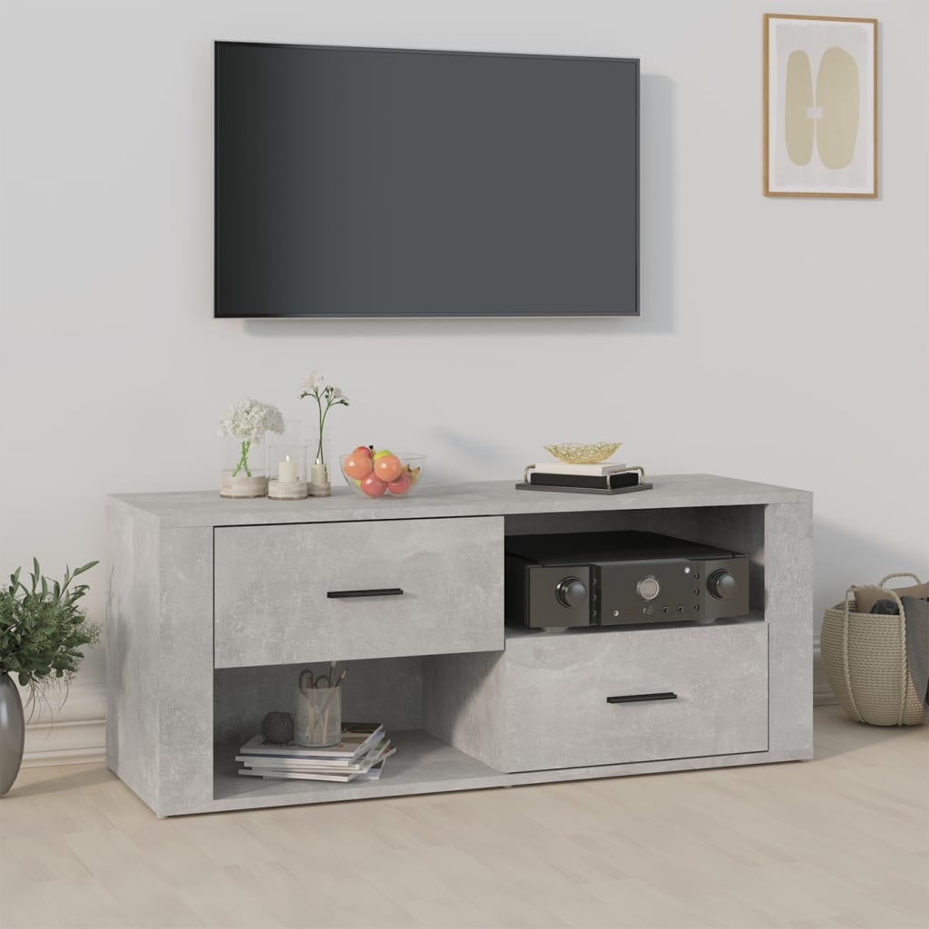 Comodă Tv, Gri Sonoma, 100X35X40 Cm, Lemn Prelucrat