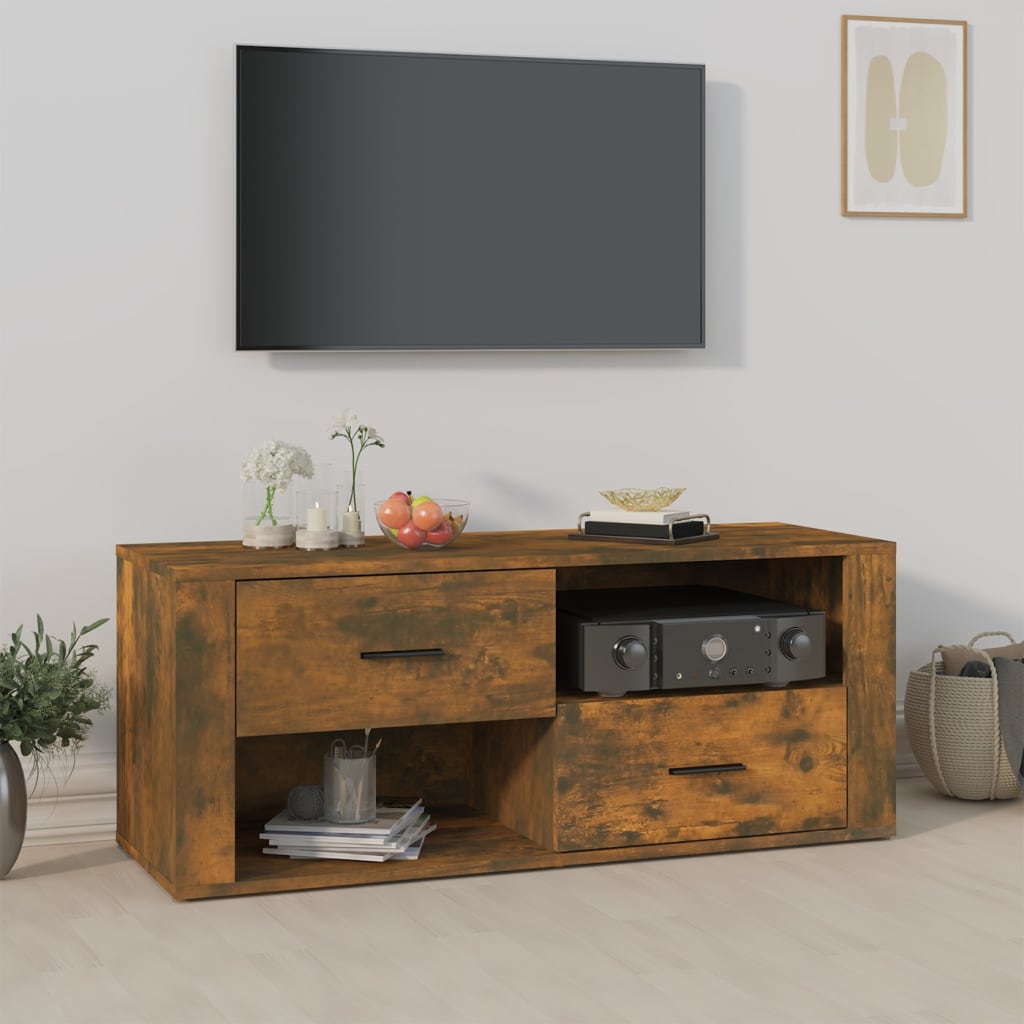 Comodă Tv, Gri Sonoma, 100X35X40 Cm, Lemn Prelucrat