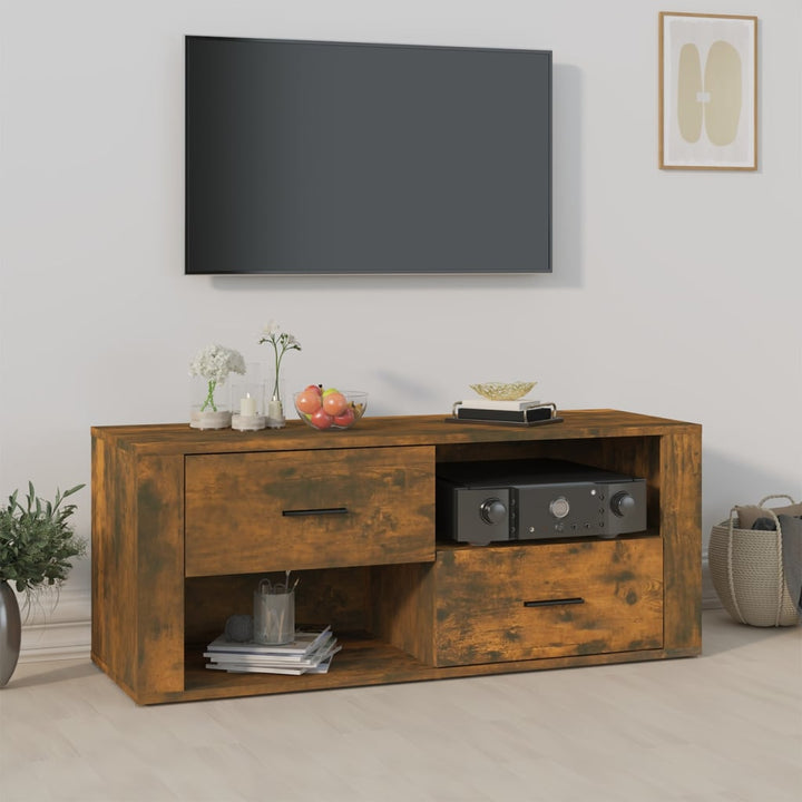 Comodă Tv, Gri Sonoma, 100X35X40 Cm, Lemn Prelucrat