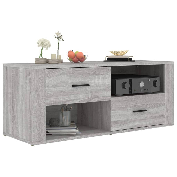 Comodă Tv, Gri Sonoma, 100X35X40 Cm, Lemn Prelucrat