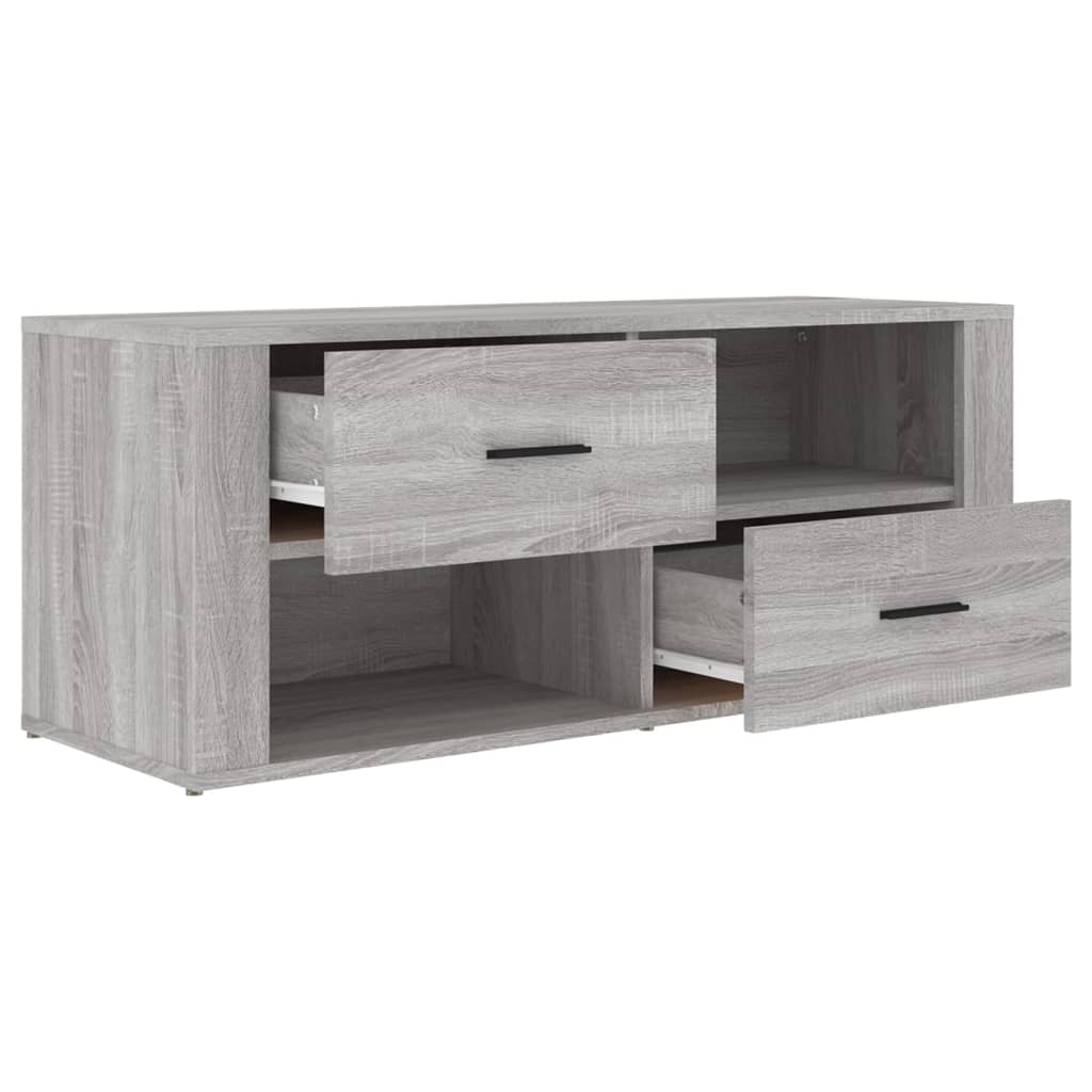 Comodă Tv, Gri Sonoma, 100X35X40 Cm, Lemn Prelucrat