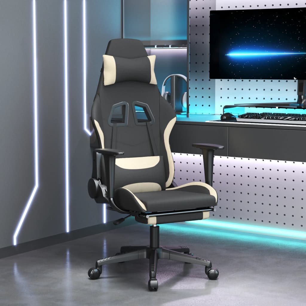 Scaun De Gaming Cu Suport Picioare, , Textil